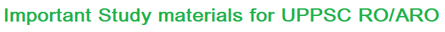 Important Study materials for RO/ARO
