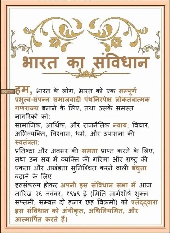 Preamble Indian Constitution Important Questions